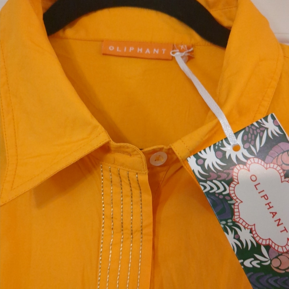 Oliphant Tangerine Button-Up Shirt